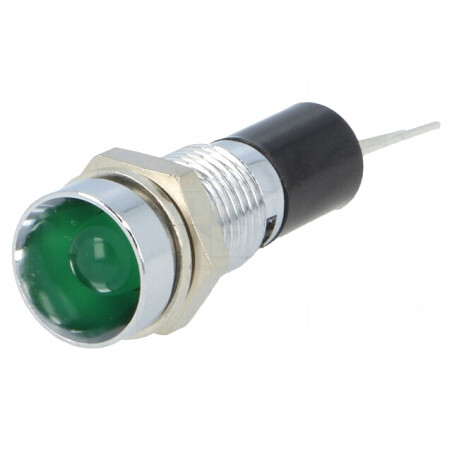 Lampă LED Verde 12VDC Ø8mm pentru PCB | Electronic-mag.ro | Componente Electronice