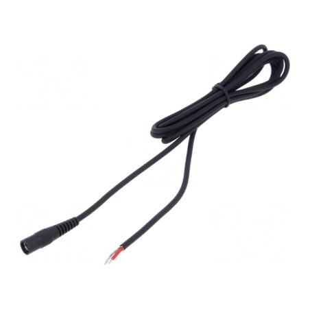 Cablu Alimentare DC 5.5/2.1 Soclu Drept Negru 2m | Electronic-mag.ro | Componente Electronice