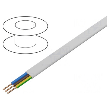 Cablu Electric YDY 3G6mm2 PVC Alb 100m | Electronic-mag.ro | Componente Electronice
