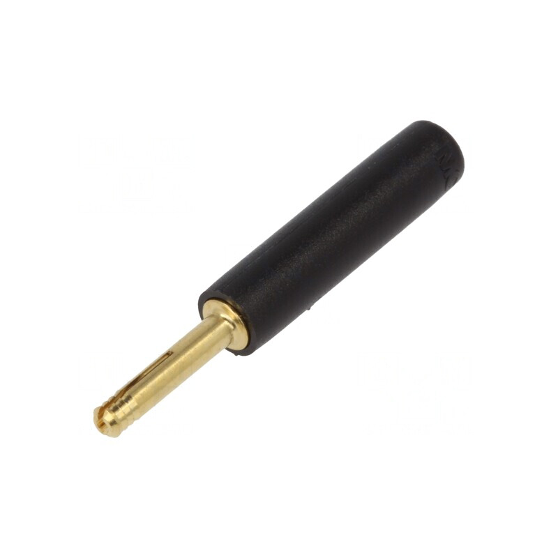 Adaptor Banană 2mm Negru Aurit 28.5mm Neizolat | Electronic-mag.ro | Componente Electronice