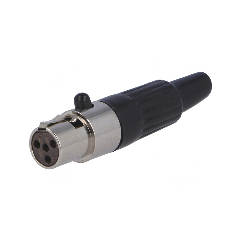 Mufă XLR mini mamă 4 pini cablu drept | Electronic-mag.ro | Componente Electronice