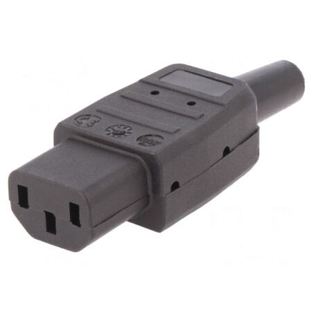 Conector Alimentare AC Mufă Mamă 10A 250V IEC 60320 Drept | Electronic-mag.ro | Componente Electronice