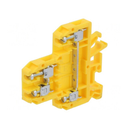 Conector de Îmbinare Șine 0,5-4mm² 2 Piste 4 Borne Galben 690V | Electronic-mag.ro | Componente Electronice