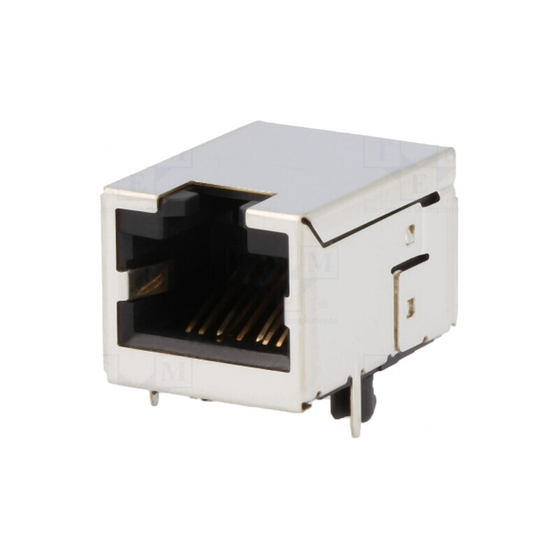 Soclu RJ45 Cat6 Ecranat pentru PCB THT | Electronic-mag.ro | Componente Electronice