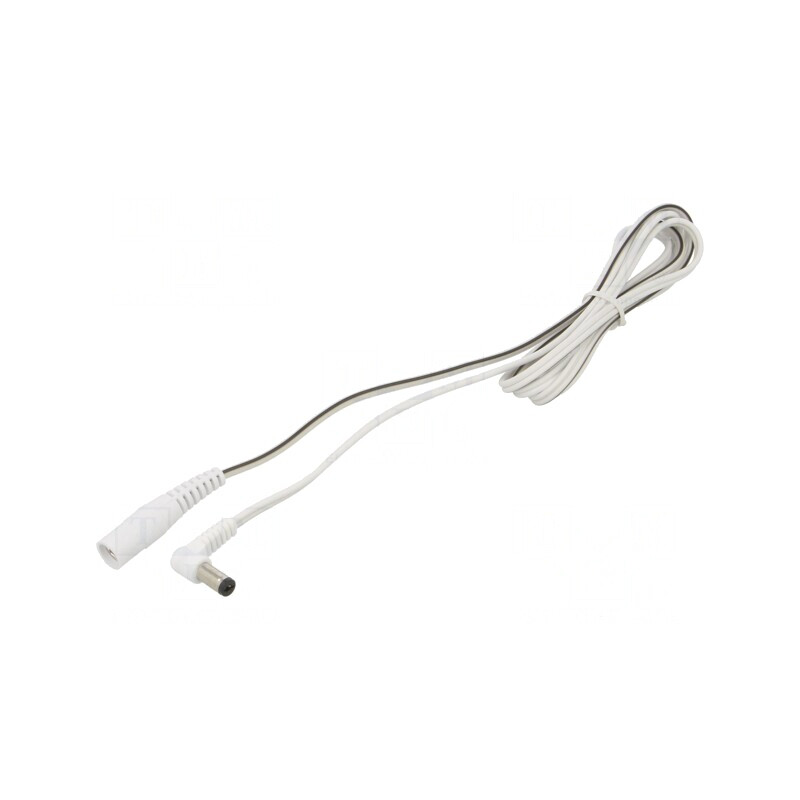 Cablu Prelungitor DC 5,5/2,1 Alb în Unghi 2x0,5mm² | Electronic-mag.ro | Componente Electronice Cablu Prelungitor DC 5,5/2,1 Alb în Unghi 2x0,5mm² | Electronic-mag.ro | Componente Electronice