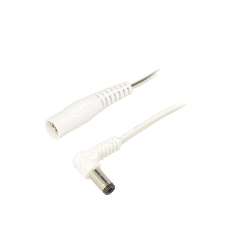 Cablu DC 5,5/2,5 Alb în Unghi | Electronic-mag.ro | Componente Electronice