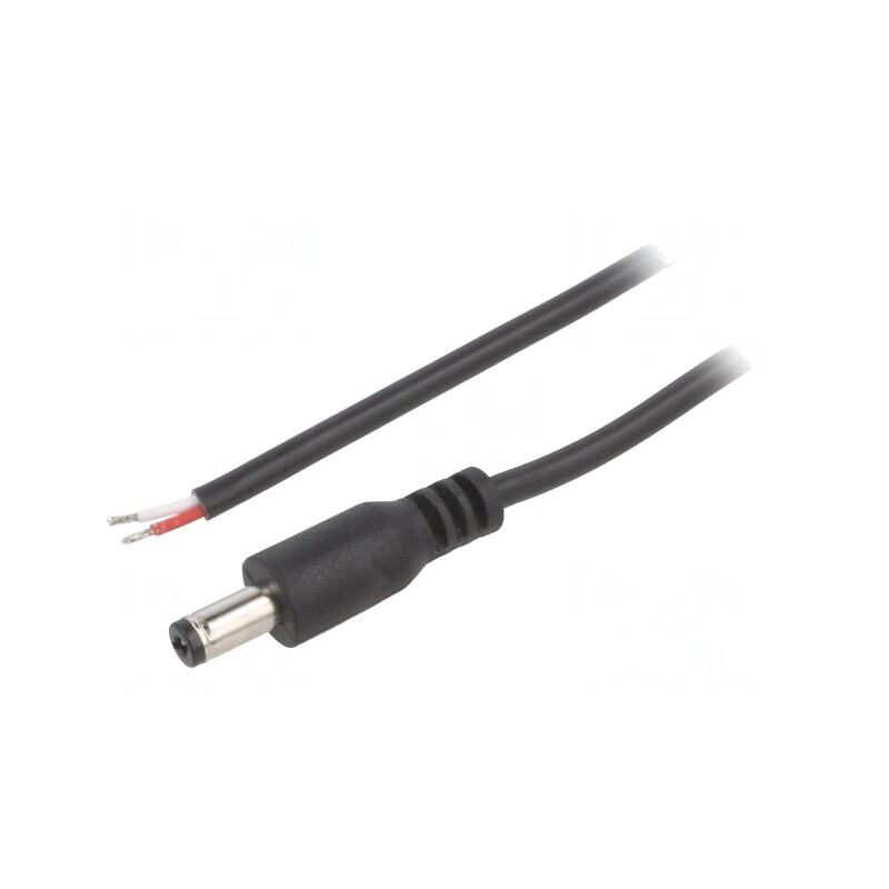 Cablu Alimentare 2x0,5mm2 DC 5,5/2,1 Mufă Drept Negru 2m | Electronic-mag.ro | Componente Electronice