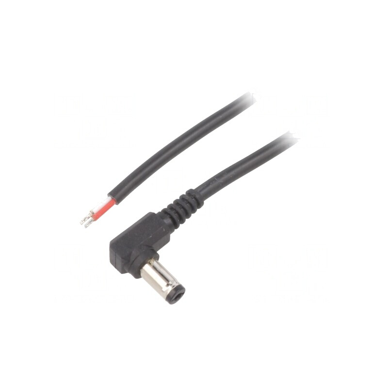 Cablu Alimentare DC 5,5/2,1mm Negru 2m | Electronic-mag.ro | Componente Electronice