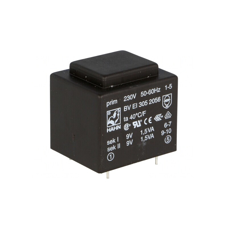 Transformator încapsulat 3VA 230V 9V PCB | Electronic-mag.ro | Componente Electronice