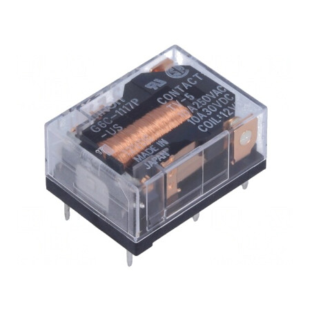 Releu electromagnetic SPST-NO 12VDC 10A 250VAC | Electronic-mag.ro | Componente Electronice