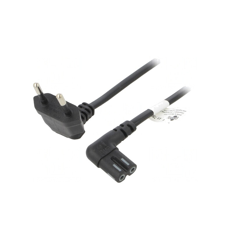 Cablu Alimentare 3m Mufă Unghiulară CEE 7/16 la IEC C7 | Electronic-mag.ro | Componente Electronice