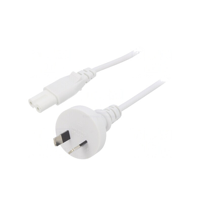 Cablu Alimentare 2x0.75mm2 5m Alb | Electronic-mag.ro | Componente Electronice