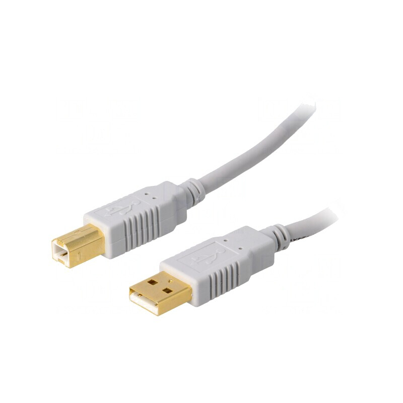 Cablu USB 2.0 A-B Aurit 5m Gri | Electronic-mag.ro | Componente Electronice