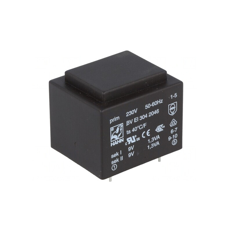 Transformator Încapsulat 2,6VA 230VAC 9V 145mA PCB | Electronic-mag.ro | Componente Electronice