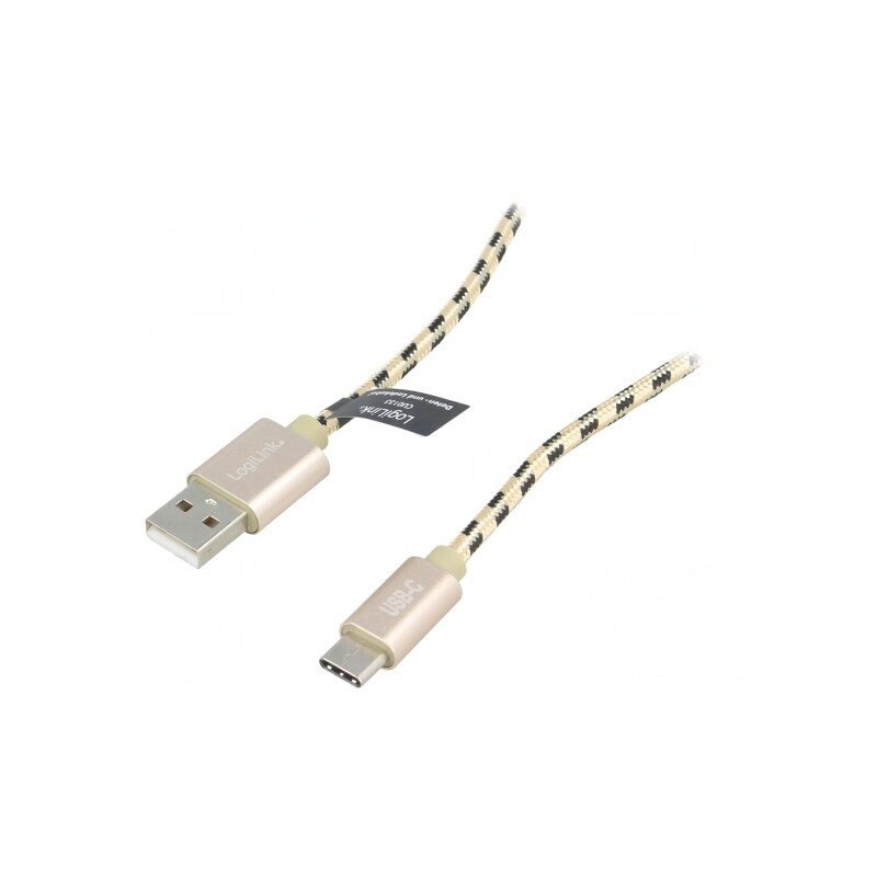 Cablu USB-A la USB-C 1m Negru-Maro Textilă | Electronic-mag.ro | Componente Electronice