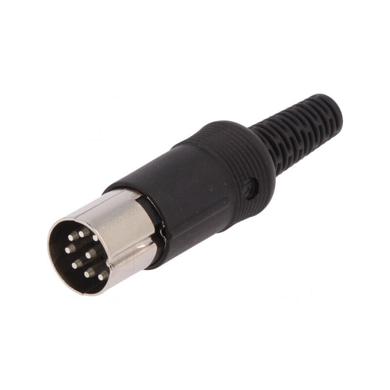 Mufă DIN 8 Pin 262° Drept Pe Cablu Lipire | Electronic-mag.ro | Componente Electronice