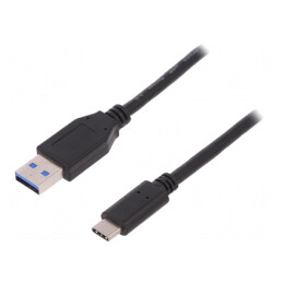 Cablu USB 2.0 USB-A la USB-C 1m Negru | Electronic-mag.ro | Componente Electronice