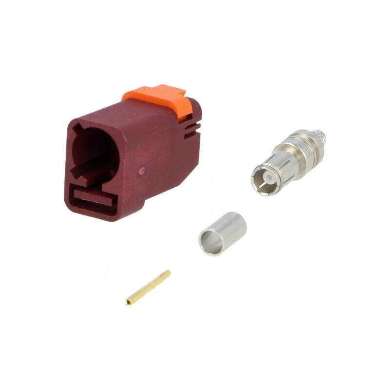 Conector FAKRA Mamă Crimpat Drept pentru Cablu RG174/RG316 | Electronic-mag.ro | Componente Electronice