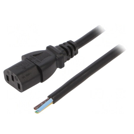 Cablu Alimentare IEC C13 PVC 3m Negru 10A 250V 3x1mm2 | Electronic-mag.ro | Componente Electronice