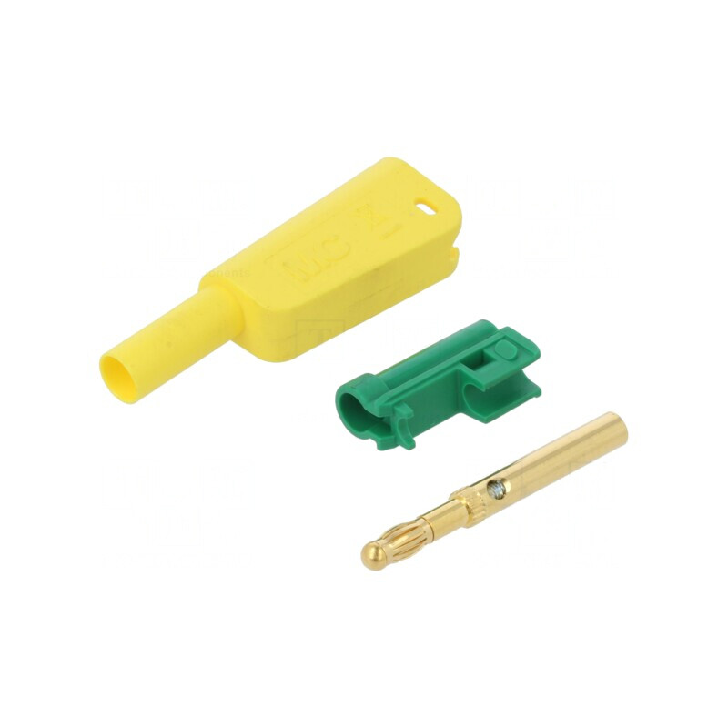 Conector banană galben-verde aurit 4mm 32A 1kV cu filet | Electronic-mag.ro | Componente Electronice Conector banană galben-verde aurit 4mm 32A 1kV cu filet | Electronic-mag.ro | Componente Electronice