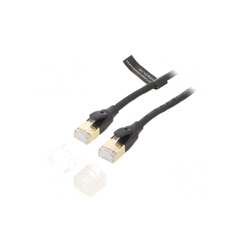 Patch Cord Cat 8 S/FTP PVC Negru 1,5m | Electronic-mag.ro | Componente Electronice