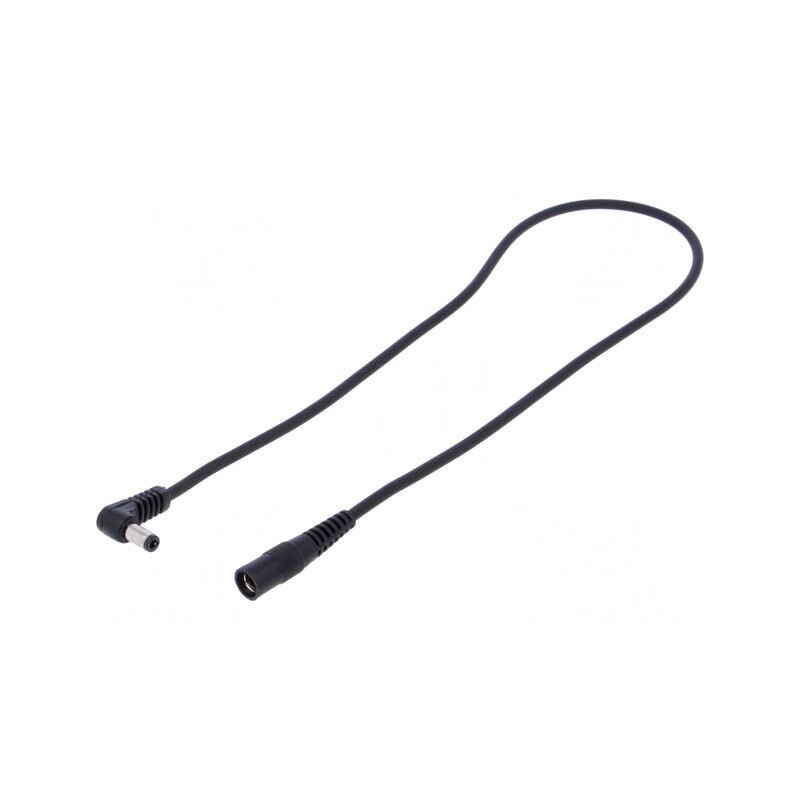Cablu DC 5,5/2,1 Soclu la 5,5/2,5 Mufă Unghi Negru 1x1mm2 | Electronic-mag.ro | Componente Electronice