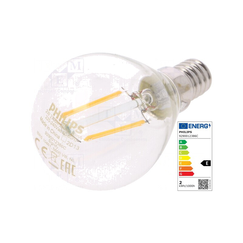 Lampă LED E14 Alb Cald 2W 2700K | Electronic-mag.ro | Componente Electronice