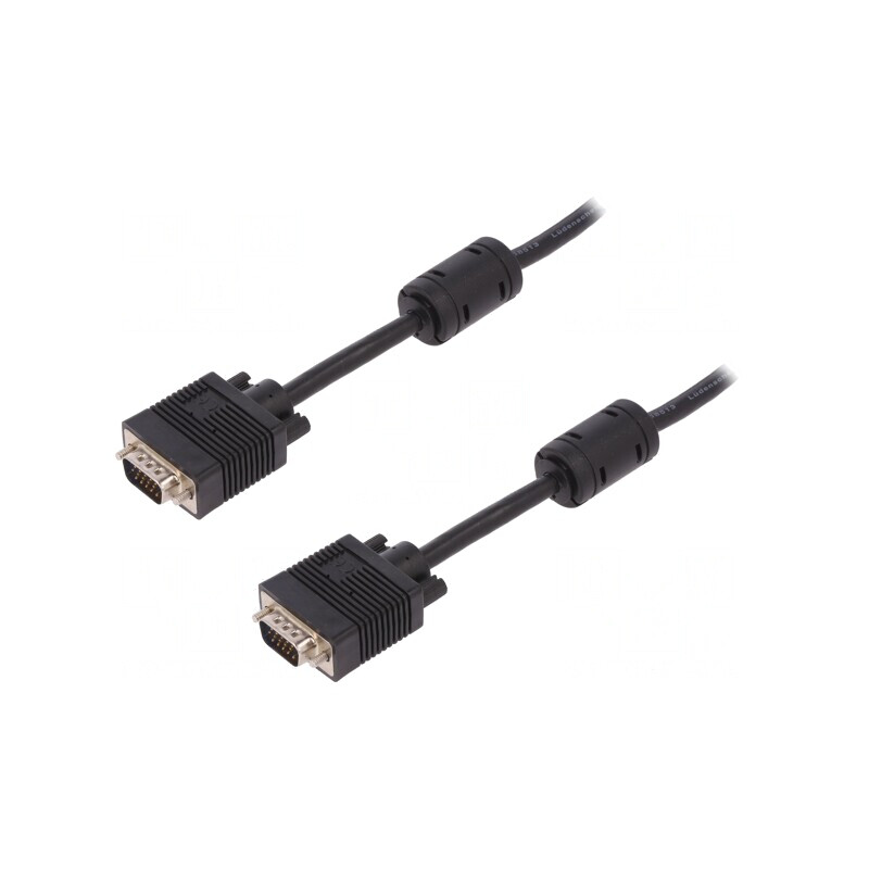 Cablu D-Sub 15 pini HD Negru 1.8m | Electronic-mag.ro | Componente Electronice