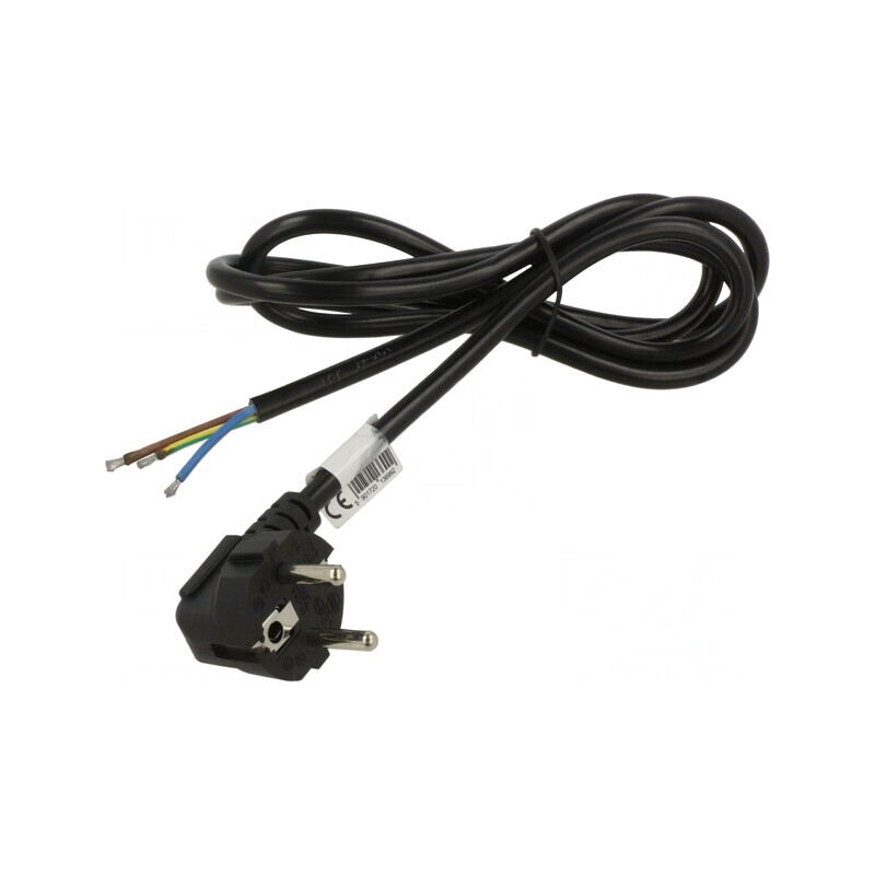 Cablu electric 3x1mm2 cu ştecăr în unghi 1.5m | Electronic-mag.ro | Componente Electronice