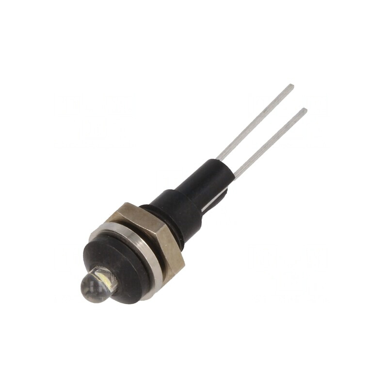Lampă LED Albă Convexă Ø6mm pentru PCB | Electronic-mag.ro | Componente Electronice
