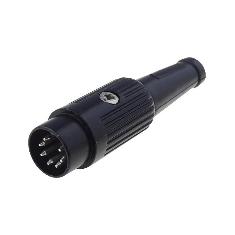 Mufă DIN tată 7 pini 270° drept pe cablu 34V | Electronic-mag.ro | Componente Electronice