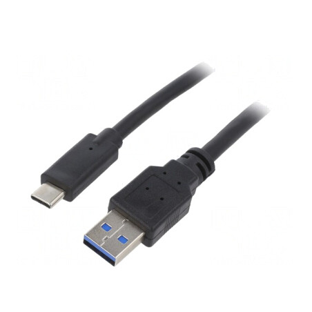 Cablu USB 3.0 A la C Aurit 1,8m Negru | Electronic-mag.ro | Componente Electronice