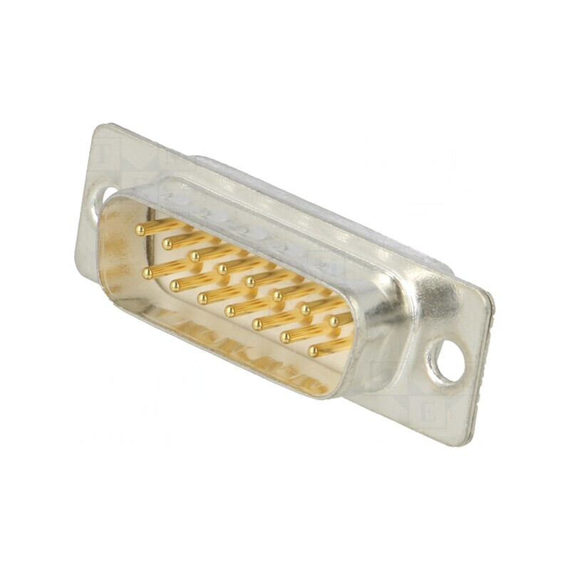 D-Sub 15-Pin Mufă Tată Aurită pentru Lipire pe Cablu | Electronic-mag.ro | Componente Electronice