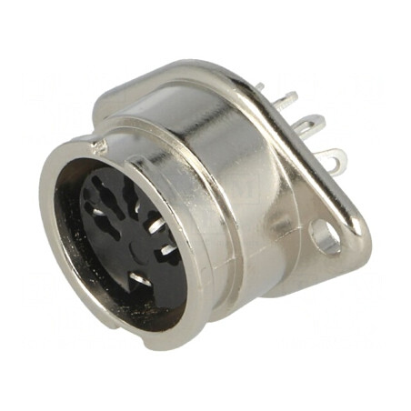 Soclu DIN mamă 5 pini 180° drept lipire | Electronic-mag.ro | Componente Electronice
