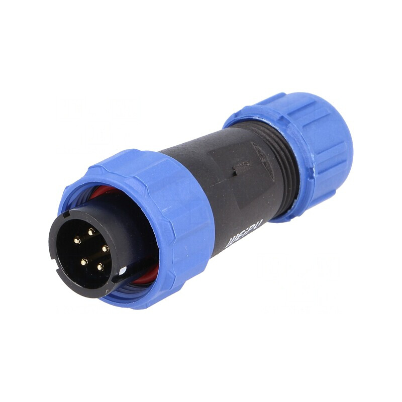Mufă SP13 Tată 5 PIN IP68 5A Lipire pe Cablu 180V | Electronic-mag.ro | Componente Electronice