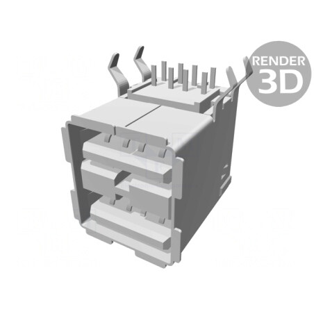 Soclu USB A unghi 90° duble aurit | Electronic-mag.ro | Componente Electronice