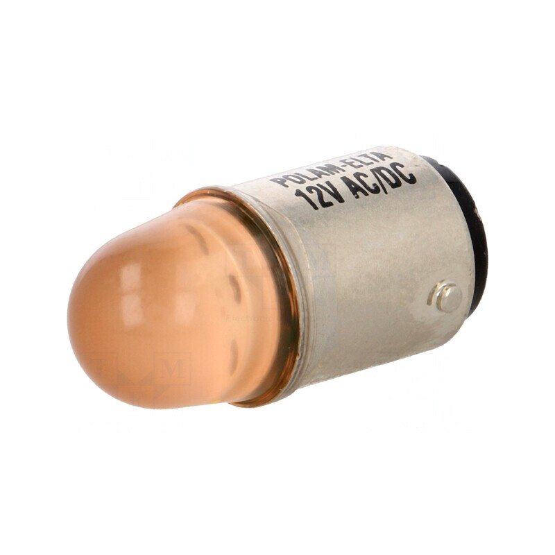 Lampă LED Portocalie 230V BA15D | Electronic-mag.ro | Componente Electronice