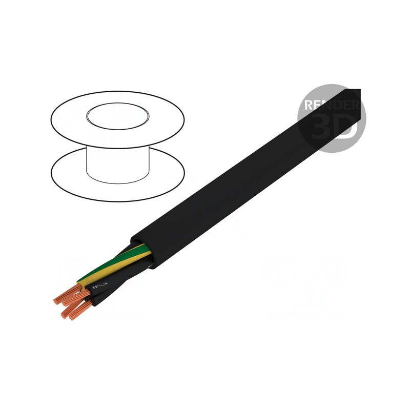 Cablu electric neecranat 4G2,5mm2 600V, 1kV negru | Electronic-mag.ro | Componente Electronice