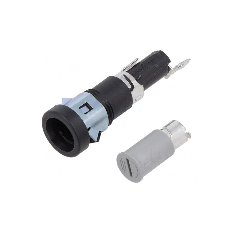Soclu Siguranțe Cilindrice 6,3x32mm 20A Negru | Electronic-mag.ro | Componente Electronice