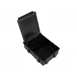 Suport ESD negru 47x37x15mm cu clapetă | Electronic-mag.ro | Componente Electronice