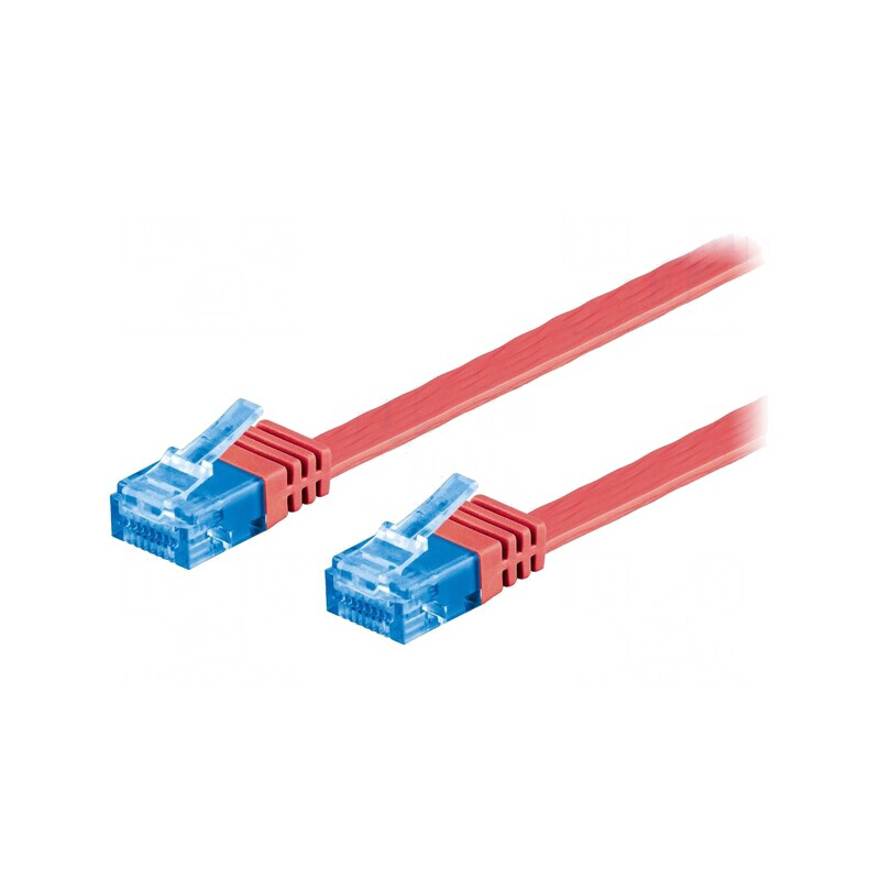 Cablu Patch U/UTP CAT6a Cupru PVC Roșu 5m 32AWG | Electronic-mag.ro | Componente Electronice