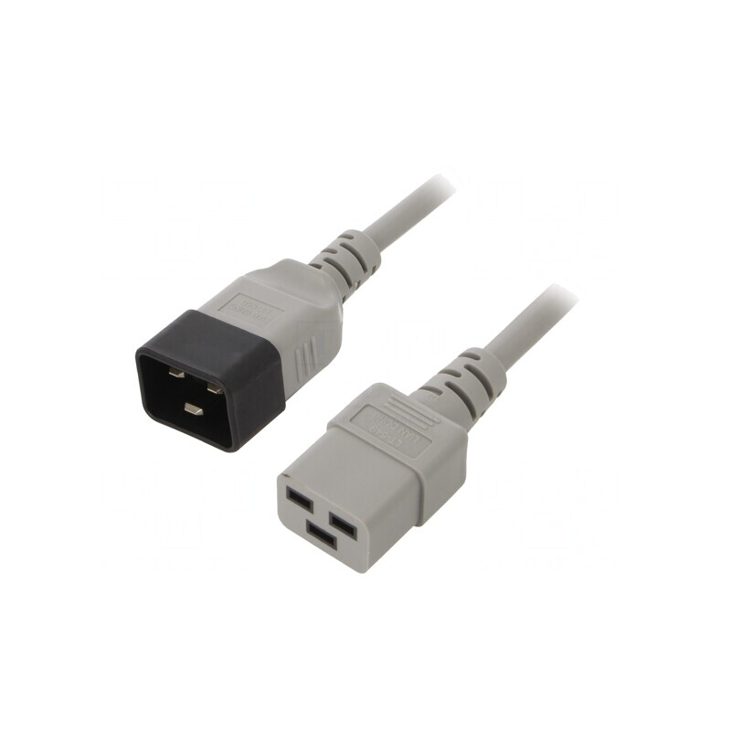 Cablu Electric Gri 0,5m 3x1,5mm2 IEC C19-C20 16A | Electronic-mag.ro | Componente Electronice