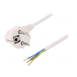 Cablu Electric 3x1,5mm2 PVC Alb 1m 16A 250V | Electronic-mag.ro | Componente Electronice