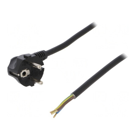 Cablu Electric PVC 3x1,5mm2 1m Negru 16A 250V | Electronic-mag.ro | Componente Electronice