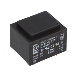 Transformator Încapsulat PCB 1.9VA 230V 9V 105mA | Electronic-mag.ro | Componente Electronice