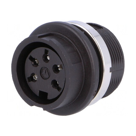 Soclu DIN Mamă 5 PIN Lipire Argintat 300V 5A 240° | Electronic-mag.ro | Componente Electronice