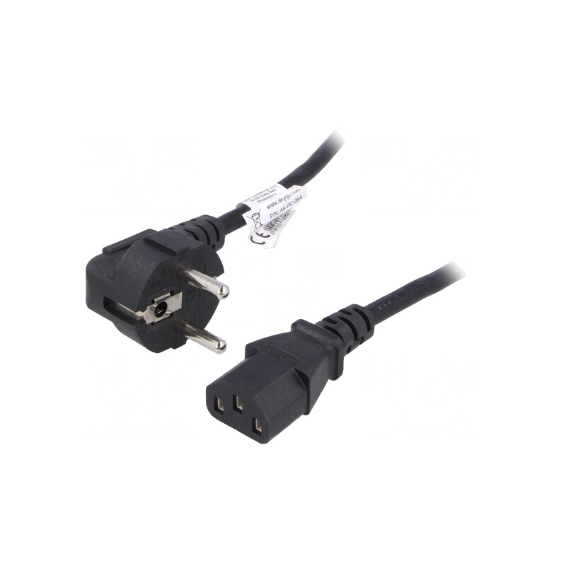 Cablu Alimentare 3x0,75mm2 Ștecăr Unghi IEC C13 | Electronic-mag.ro | Componente Electronice