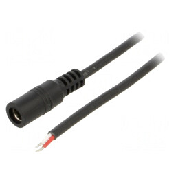 Cablu Alimentare DC 5,5/2,1 Soclu Drept Negru 1,5m | Electronic-mag.ro | Componente Electronice