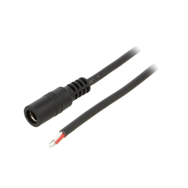 Cablu Alimentare DC 5,5/2,1 Soclu Drept Negru 1,5m | Electronic-mag.ro | Componente Electronice
