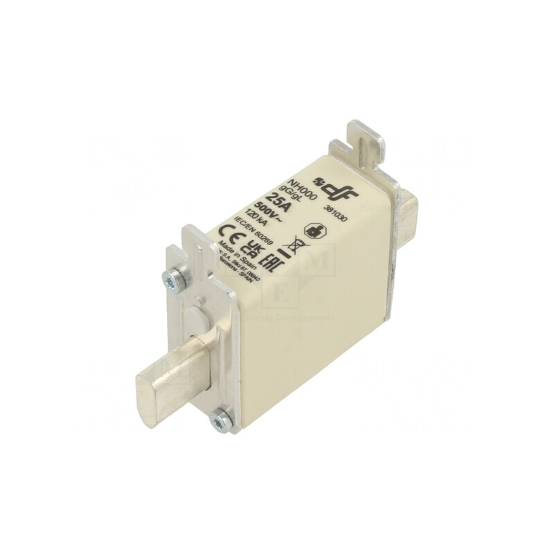 Siguranță Ceramică gG 25A NH000 500VAC 250VDC | Electronic-mag.ro | Componente Electronice
